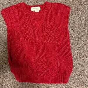 Women's Red Knit Sweater Vest